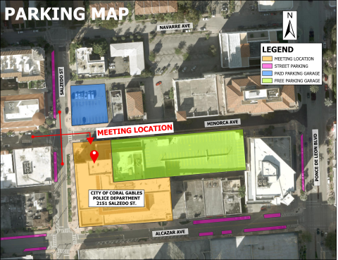 Map of parking options near 2151 Salzedo St.